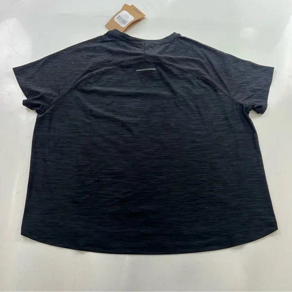 Asics women’s black short sleeve shirt NET M L33-30 - Picture 2 of 5